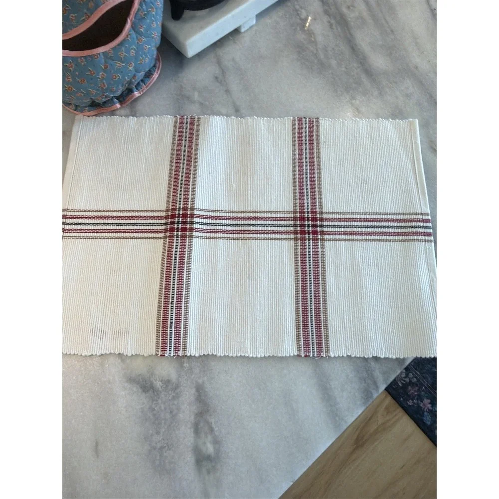 Set Of 4 Woven Let It Snow Christmas Holiday Placemats 2 Sided NEW ES002